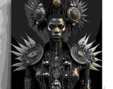 Black Woman Steampunk Wall Art, Beautiful Black Woman Art