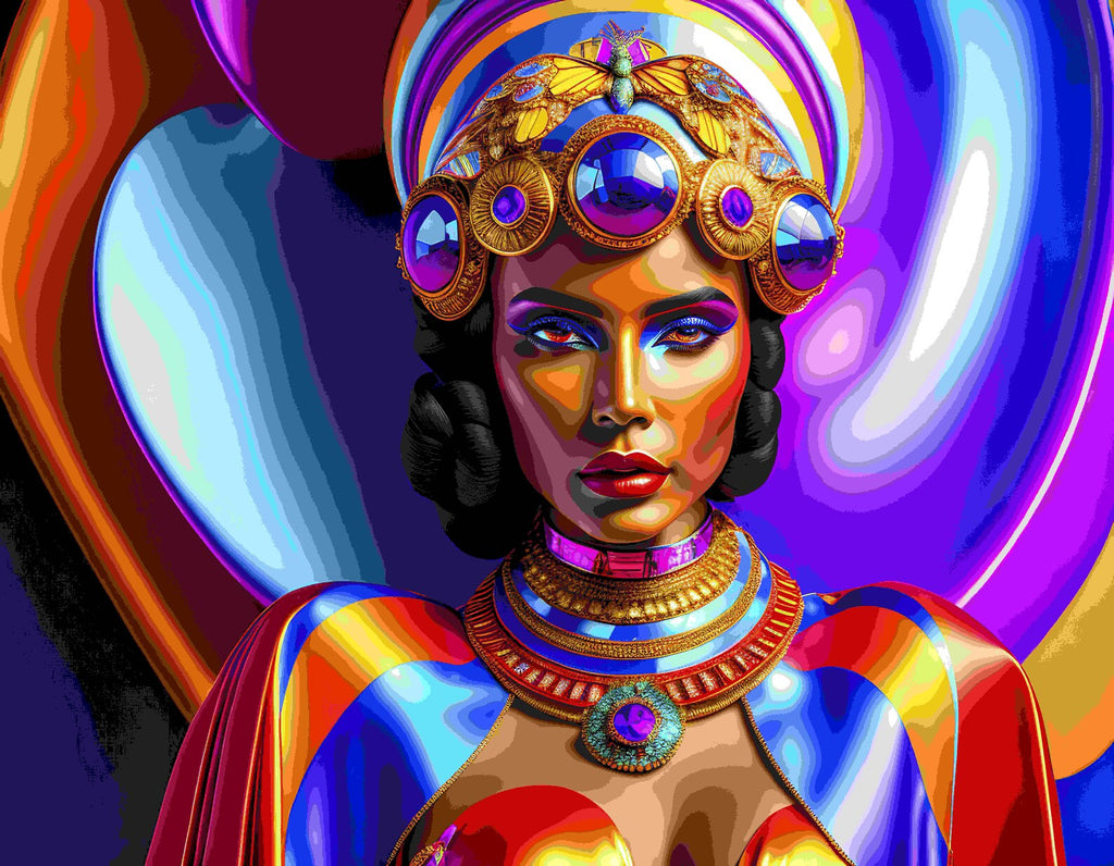 Beautiful Woman Fantasy Art, Ai Generated Digital Women of Colour Art