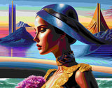 Woman with Blue Hat Fantasy Wall Art, Imagine Art